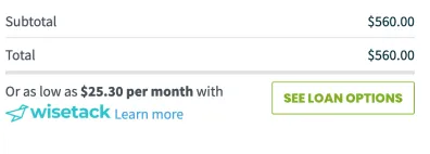 client view in client hub where they can see loan options for their quote