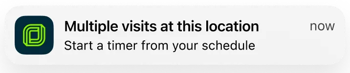 push notification showing multiple visits at this location