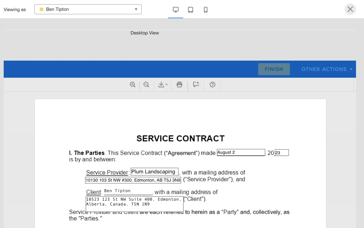 docusign envelop template