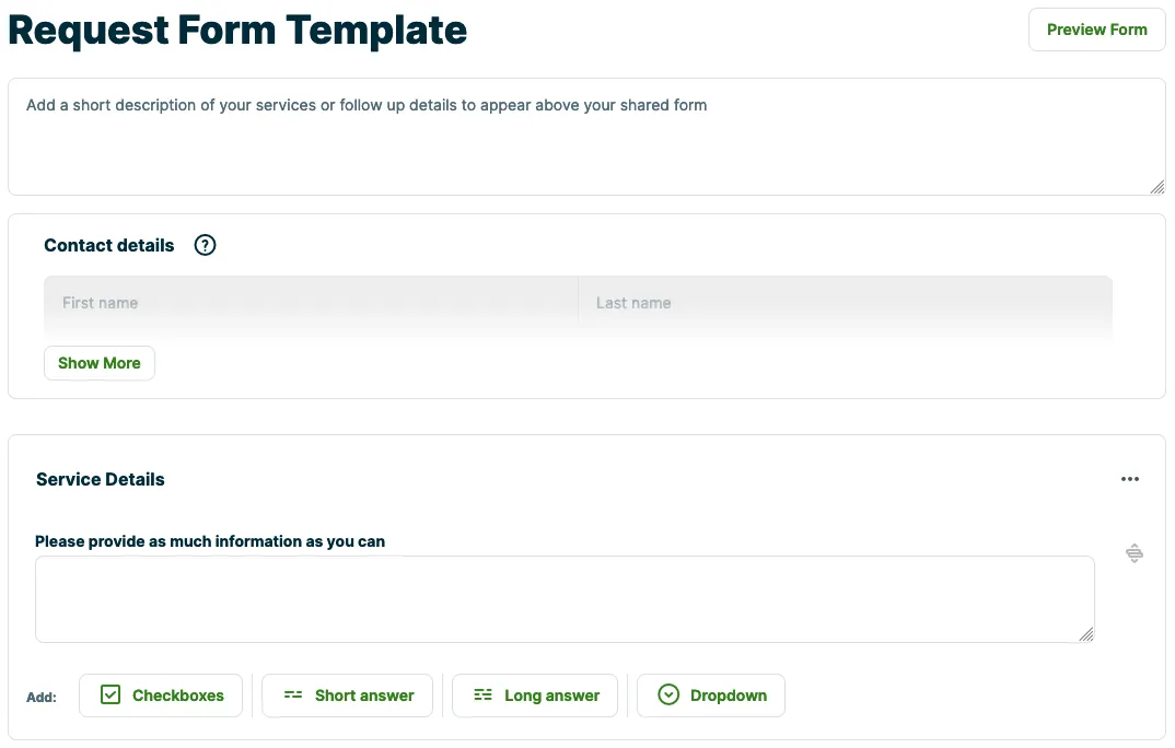 request form template