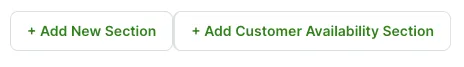 options to add a new section and add an online booking section