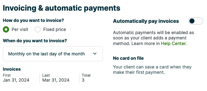 invoicing options for how to invoice and when to invoice