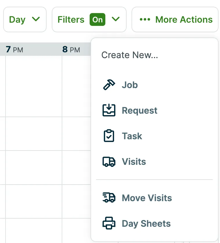 more actions menu options expanded