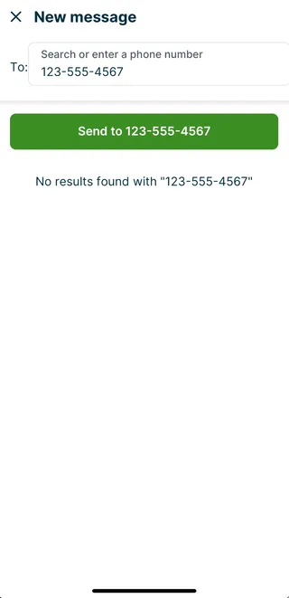 A screenshot showing the field where a client phone can be searched or entered.