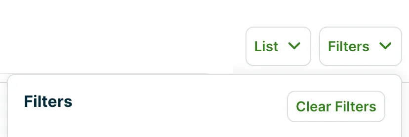 clear filters button for dropdown 