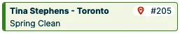 A screenshot of a schedule block on the calendar.