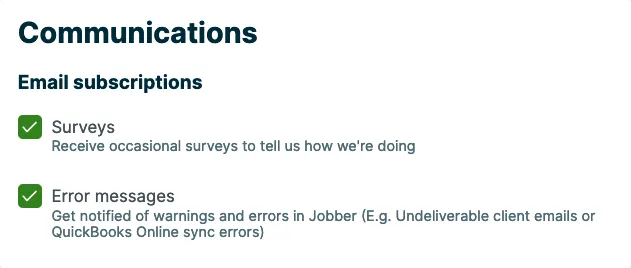 email subscriptions