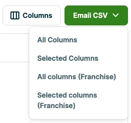 Email CSV button options