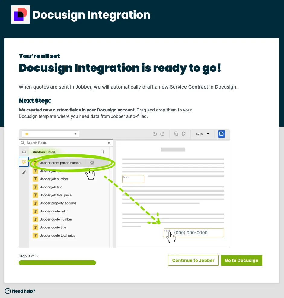 step 3 -integration is ready to go