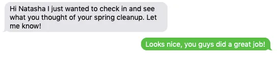 client reply as a text message