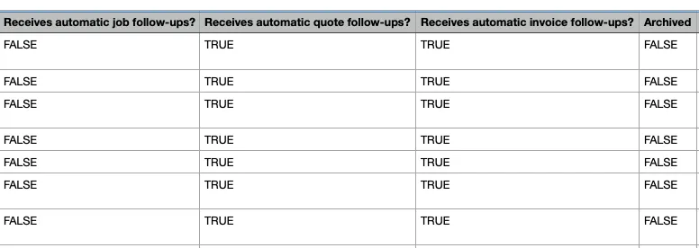 client export spreadsheet